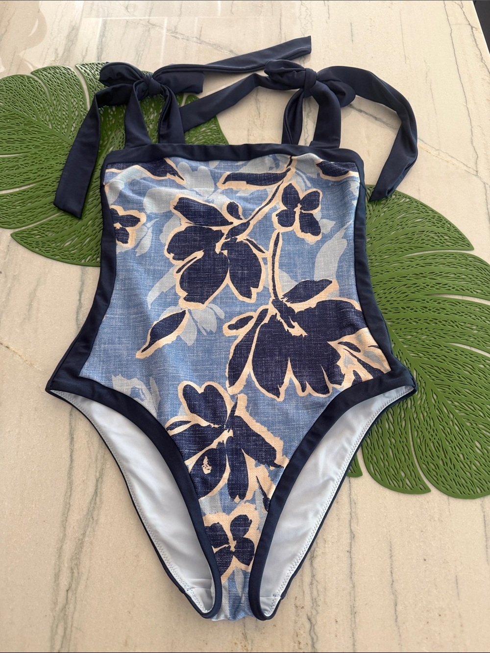 Jonathan Simkhai Navy Floral One-Piece Swimsuit